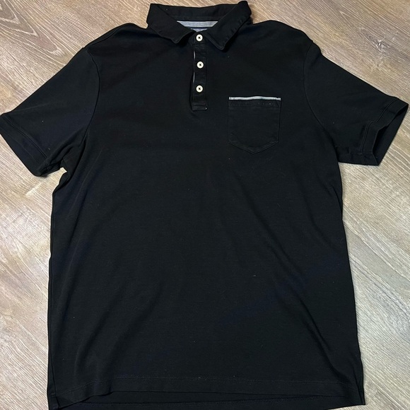 Tahari Men’s Soft Knit Cotton Interlock Polo Shirt Black, Size Large. - Picture 3 of 8